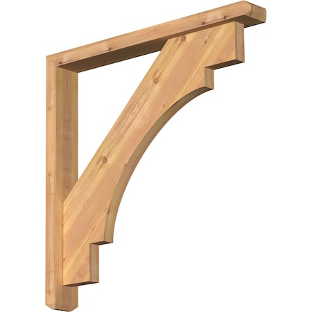 Ekena Millwork Merced Craftsman Smooth Bracket w/ Offset Brace, Western Red Cedar, 3 1/2"W x 28"D x 28"H BKT0402X28X28MRC04SWR